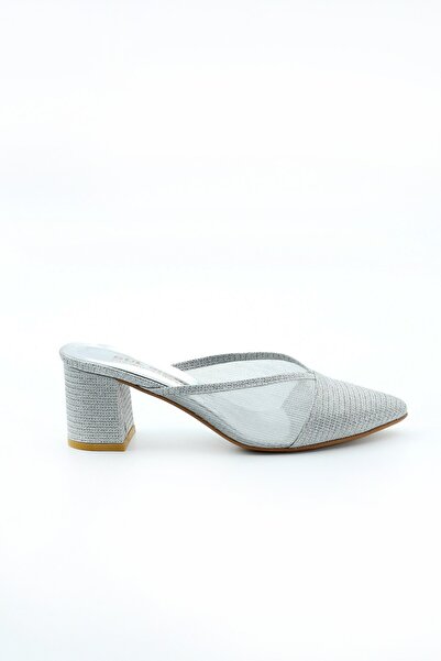 Gül Kundura Women's Silver Evening Dress House Slippers