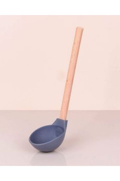 TEMMUZ HOME Anti-Scratch Silicone Scoop with Wooden Handle