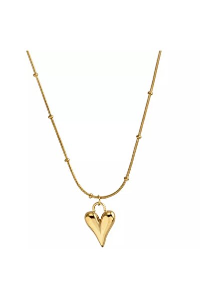 vi store vi jewelry الصلب الكرة التين قلادة القلب محدب