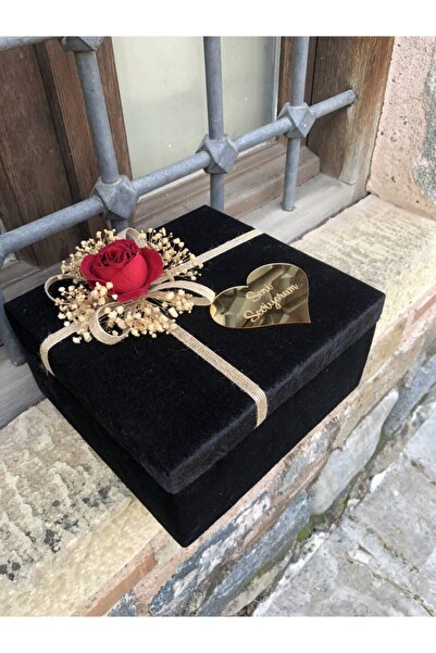 Hobigram Sevgililer Günü Hediye Gül Kutusu Kare – Özel Tasarım, Aksesuar, Kal...