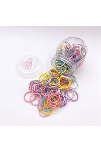 MutluBiDünya Lily Sevimli Kavanoz 50 Adet Soft Rlenkler Mini Lastik Toka