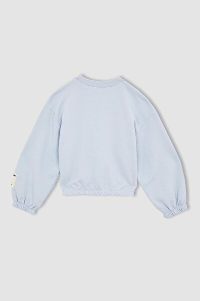DeFacto Kız Çocuk Bisiklet Yaka Kalın Sweatshirt