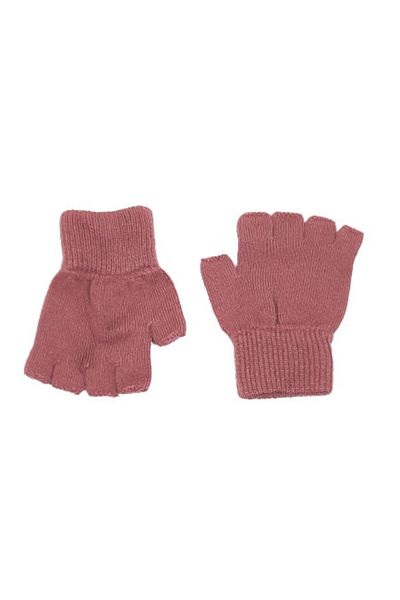 AXE SPORTSWEAR Unisex Children's Rose Color Fingerless Cutaway Half Finger Winter Knitted Knitwear Gloves 9 - 15 Years