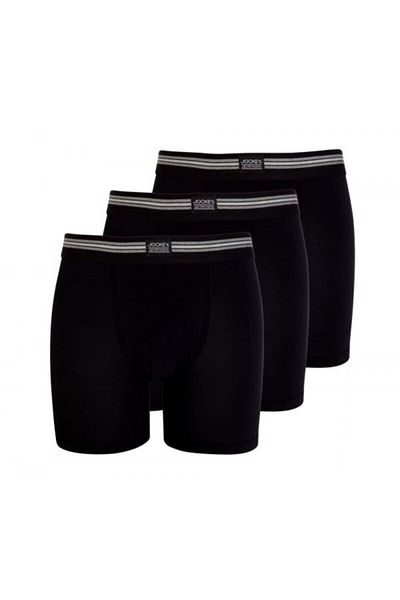 JOCKEY ® Cotton Stretch Long Boxer 3 Pack / Black