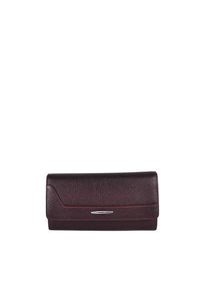 Eminsa Women's Burgundy Magnetic Leather Wallet