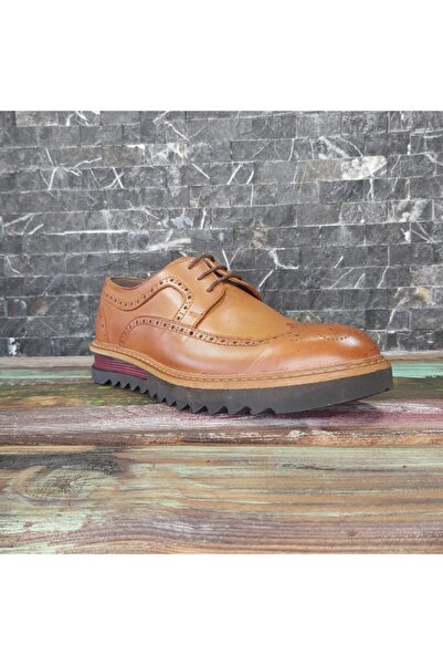 Minican Hakiki Deri G421 Taba Erkek Garson Boy Bağlı Ayakkabı