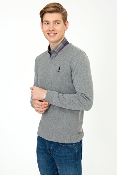 U.S. Polo Assn. Сірий чоловічий светр