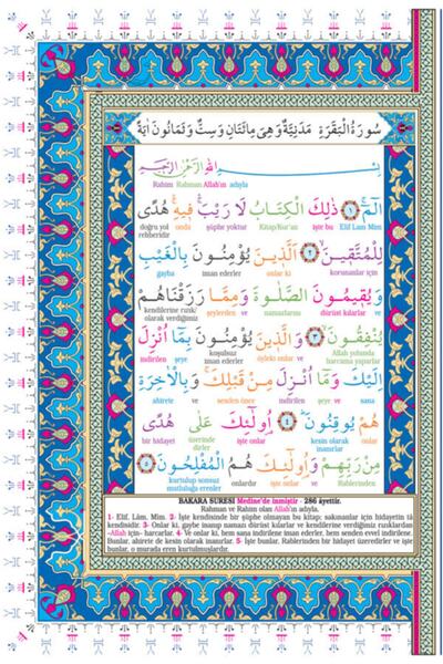 DM Merve Yayınları Kur'an-ı Kerim Ve Kelime Meali Bilgisayar Hatlı Orta Boy & Renkli Kelime Meali