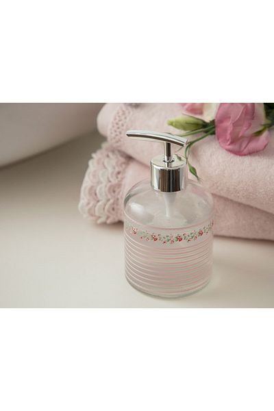 English Home Διανομέας υγρού σαπουνιού μπάνιου Allure Rosa Glass Ασημί