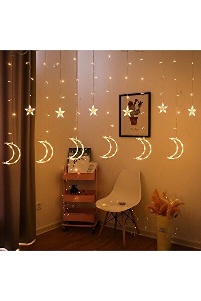Genel Markalar Ay Yıldız Led Işık Yılbaşı Parti Dekorasyon 8 Fonksiyonlu Led ...