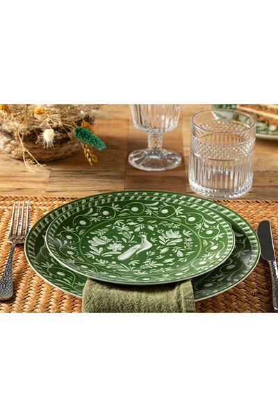 English Home Hermosa Porcelain Cake Plate 20 cm Green