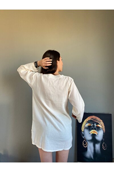 Esvap Butik Long Sleeve Tunic Şile Cloth with Cord in Front