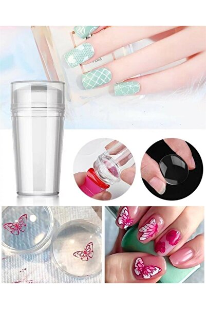 AİLY COSMETİCS Stamper Baskı Transfer Aparat Seti Silikon Başlıklı Oje Dizayn...