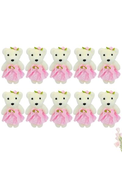 Süsle Baby Party Minik Ayıcık Süs, 11cm X 6cm - Pembe - 10 Adet