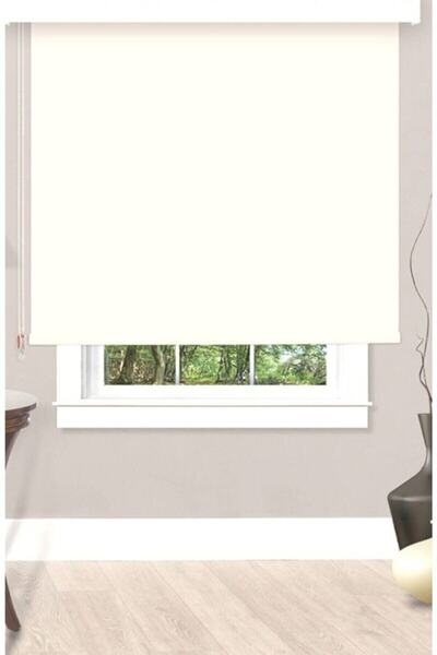 OYA PERDE Düz Stor Perde Ekru Modern Güneşlik Stor Perde 220x200