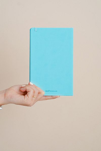 Matt Notebook 13x21 Elastic Notebook Dotted Blue.