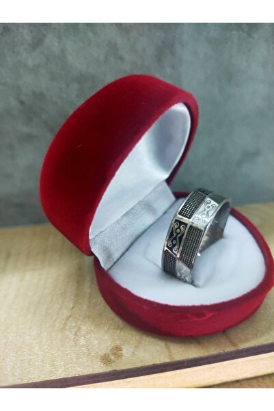 sarıyer silver Mine İşlemeli Tek Gümüş Alyans