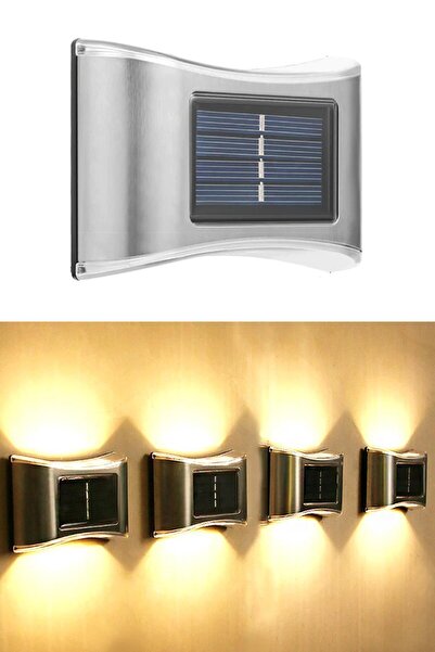 TechnoSmart 1adet 6ledli Modern Solar Duvar Lamba Dekorasyon Aydınlatma Metal...
