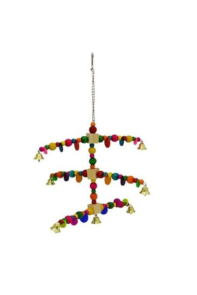 Pet Materyal Giant Pendulum with 7 Bells and Beads 18x30cm