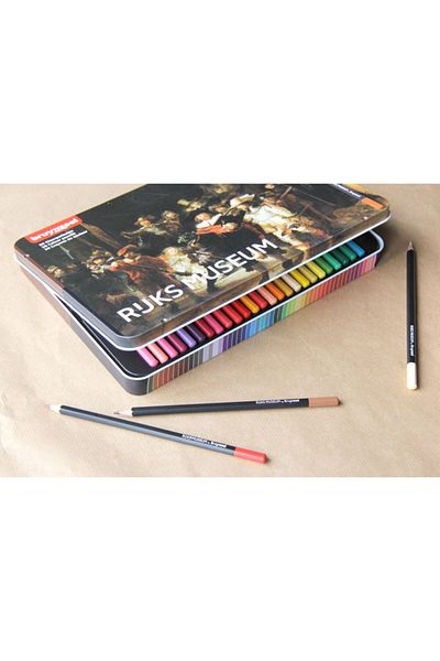 Bruynzeel Colour Pencils Rijksmuseum The Night Watch Set Dry Paint Pen Set 50 Colors Metal Box