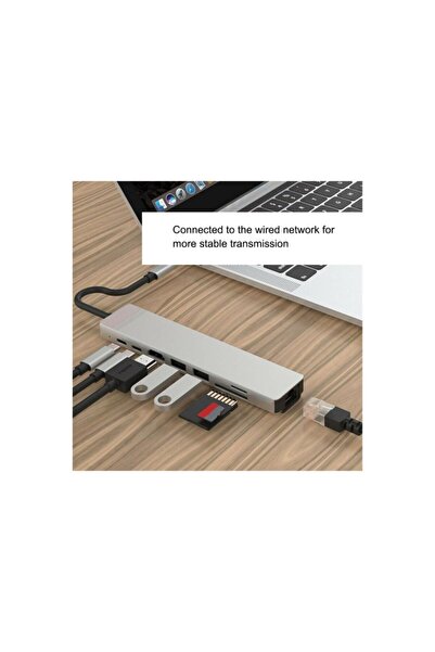 Axe Tools 8 In 1 Type-c Hub 87w Pd Hdmı Ethernet Typec Çoklayıcı Dönüştürücü Adaptör Macbook Laptop