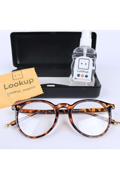LOOKUP Unisex Leopard Print Clear Glasses - Glass Reading Frame