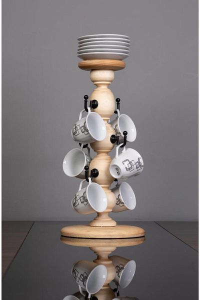 Merkezav Decorative Table and Countertop 6-Piece Cup Rack Cup Stand