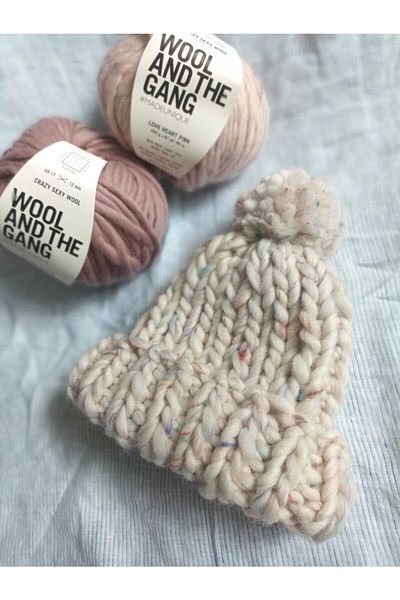 Sihirlihalka 100% Handmade Wool Beret White (BIG LOOP)