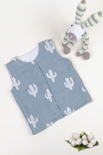 la mure baby Muslin Baby Kids Reversible Vest 5 Layers Woven