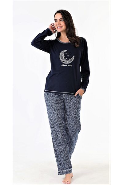 Etoile Σετ μαλακές πιτζάμες μεγάλου μεγέθους Navy Blue