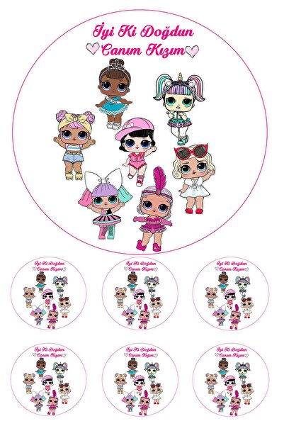 Pasta9 Yenilebilir Pasta Resmi Lol Modeli Pirinç Kağıdından 6-8-10 Kişilik Pa...