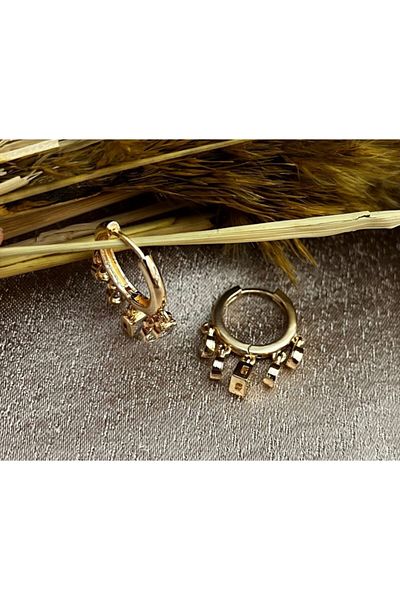 Markiz Takı Jewelled Hoop Earrings Inner Diameter 2 Cm