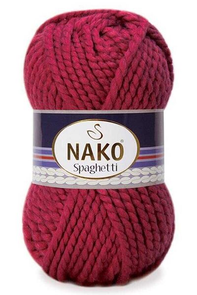 NAKO Spaghetti Hand Knitting Rope Vest Cardigan Scarf Sweater Beanie Rope 3630 Cherry Rotten