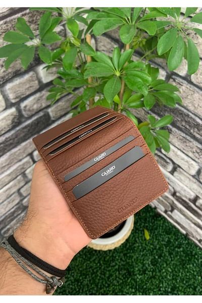 GUARD Tan Placket Design Genuine Leather Card Holder Men's / Women's P5239