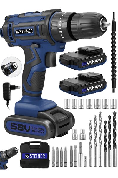 STEİNER Germany Technology Highline 58 V 5 Ah Darbeli Bakır Sargılı Çift Akül...