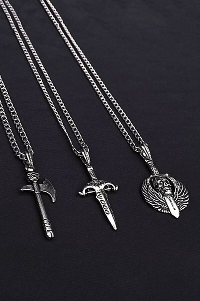 The Collection Set of 3 Men's Necklaces
