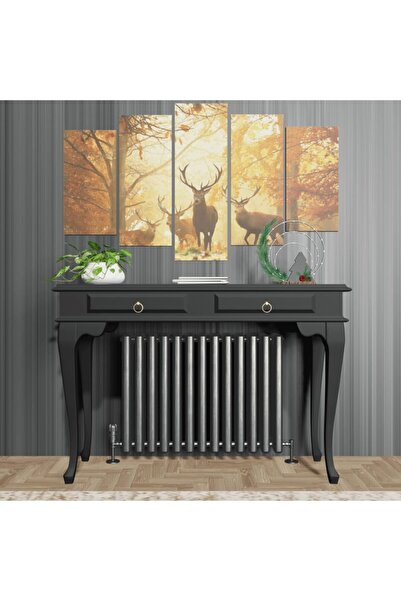 ROYS AHŞAP Ahşap 130 Cm Siyah Çekmeceli Petek Üstü Yüksek Dresuar