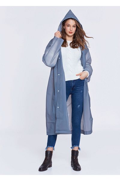 HEPİTOP Gray Raincoat Unisex Quality Eva Fabric Raincoat