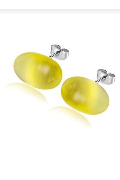 Budakoğulları Damla Kehribar 925 Gümüş Ve Gold Kaplama Küpe Sağlık Nazar Dikkat Ağrı Tiroit Küpesi