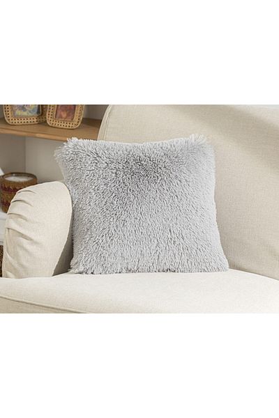 English Home Husă de pernă din pluș pufos 45x45 cm Gri deschis