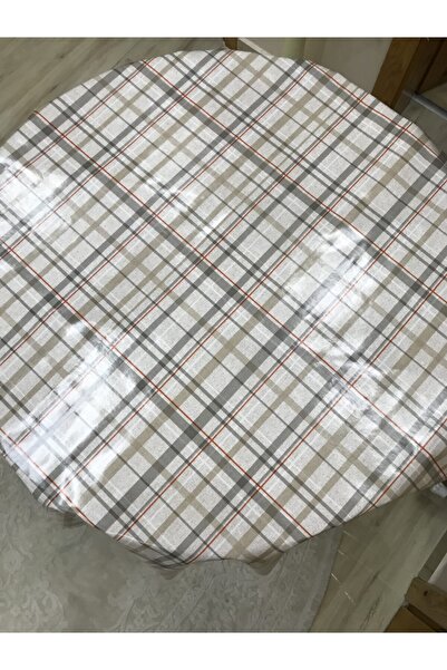 FANTASTIC مفرش طاولة من القماش الزيتي ببطانة دائرية من مادة PVC