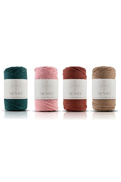 SENSY Premium 3 Twist 3mm Scanned Macrame Rope Thread Set of 4