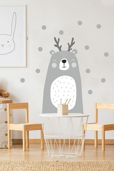Piksel Grafik Cute Bear Kids Room Wall Sticker