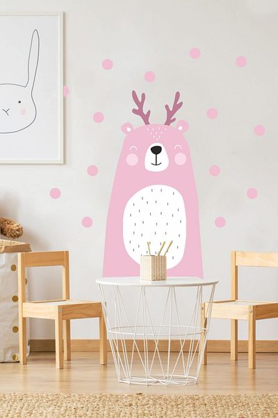 Piksel Grafik Autocolant de perete pentru cameră pentru copii Cute Bear