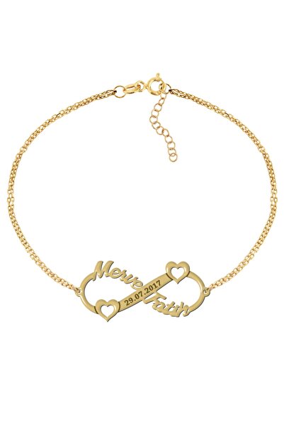 İNDİGO TAKI Isimli Tarihli Kalp Sonsuzluk Gümüş Bileklik