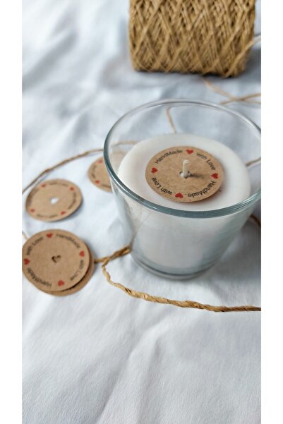 Çikoleyt Design ملصق كرافت مصنوع يدويًا مع الحب - مثقوب (4x4 سم) 50 قطعة