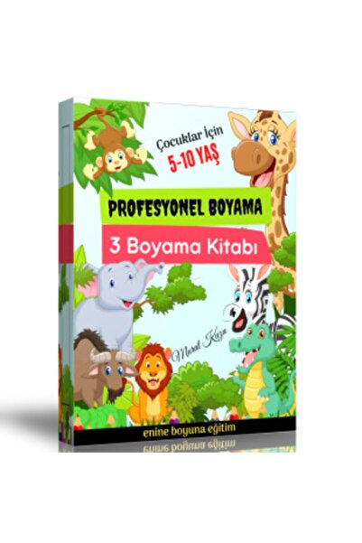Enine Boyuna Eğitim Professional Coloring Book Set 3 Fascicle Books