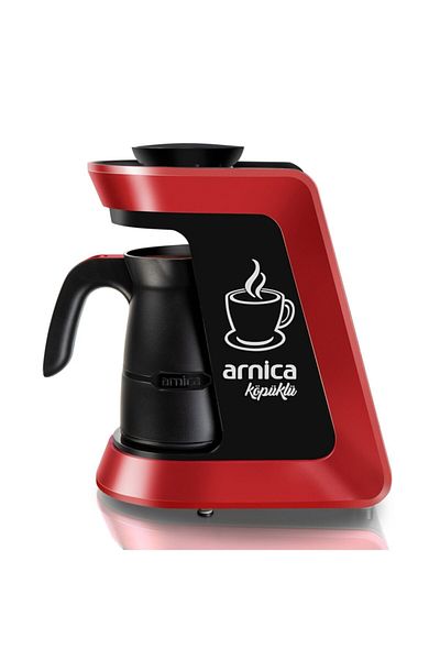 Arnica ماكينة صنع القهوة التركية الرغوية Ih32053 باللون الأحمر