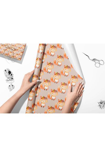HRS 50 X 70 Cm Cat Autumn Flower Packaging Packing Paper (6 Pack)