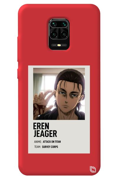 WANNA PROTECT Xiaomi Redmi Note 9 Pro Red Premium Velvet Attack on Titan Patt...